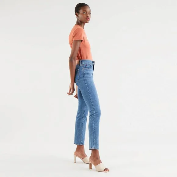 Levi's 314 Shaping Straight Jeans High Rise Waisted Slim Long Denim Jeans - 26 - Picture 2 of 13
